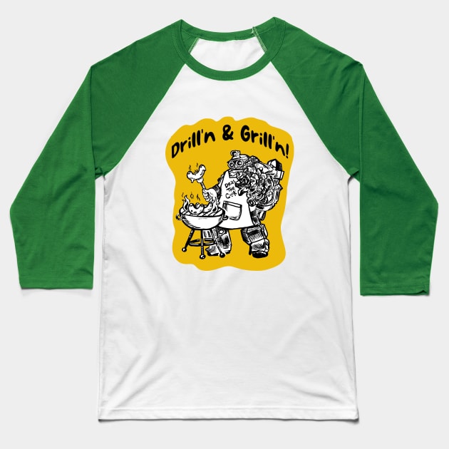 Deep Rock Galactic - Drill'n & Grill'n Baseball T-Shirt by CatsandBats